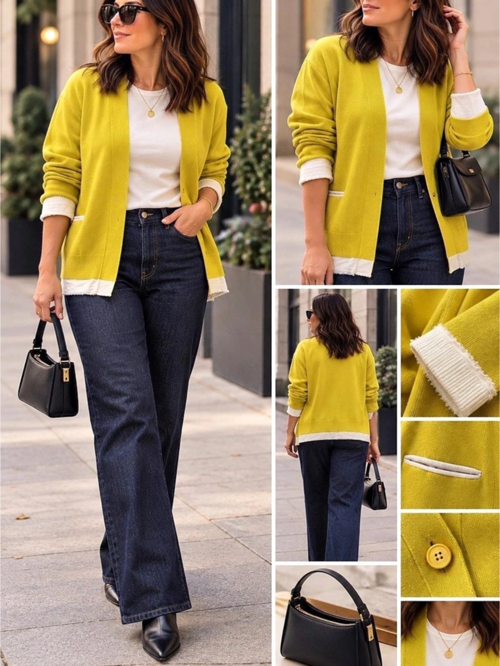 Erika Cavallini Cotton Cardigan in Yellow Size Small